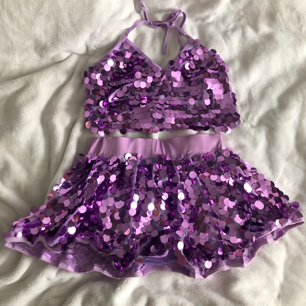 SEQUIN CROP TOP AND MINI SKIRT